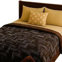 Double Bed Queen Size Razai | Heavy Warm Winter Comforter | 3.5-3.8 kg | Fiber Filled | Soft & Cozy Blanket (Brown Zigzag Quilt)-image-72