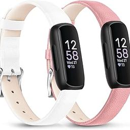 Yibcaiic 2 PACK Leather Band Compatible with Fitbit Inspire 3 Bands Women Inspire 2 Bands Men, Soft Leather Straps for Fitbit Inspire 3 - Inspire 2 - Inspire HR - Inspire - Ace 2 - Ace 3-21