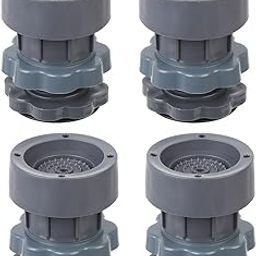 DC Adjustable Furniture Risers, Non-Slip Furniture Lifts with Threaded Bolt, Heighten Furniture to Prevent Moisture and Mildew for Tables, Chairs, Desks, Sofas, Beds - Pack of 4 - Black-24