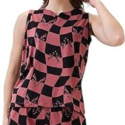 Women's Cotton Printed Round Neck Sleeveless Nightsuit Set | Bermuda Shorts Set | Casual Night Dress for Women-2886-image-44