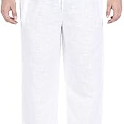 Men's & Women's White Cotton Round Elastic Lounge Bottom wear Trouser Pajama Resort Pant-picture-3