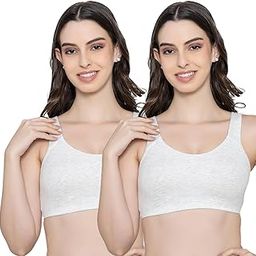 Daisey Women's Flexible Fit Medium Impact Sports Bra for Light Workouts | Pack of 2-image-33