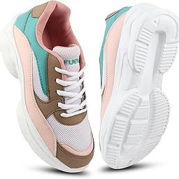 Katy Sports Shoes for Women, Stylish & Breathable Chunky Lace Up Colorblock Sneakers, Comfortable & Durable Casual Shoe for Girls Walking, Running & Gym Shoes-image-3