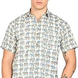 Cotton Hand Block Print Half Sleeves Summer Shirts for Men-image-46