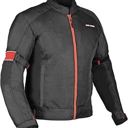 Allextreme TRIPPER Bike Riding Jacket Windproof Biker Mesh Fabric Armour Back Elbows Shoulders Protection Racer Motorcycle for Men (L, Red & Black)-image-51
