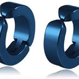 hunky dory Non Piercing Blue Stainless Steel Earring For Men-picture-44
