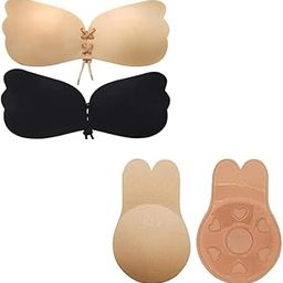 Invisible Nipple Covers, Breast Lift Pasties Silicone Sticky Bra, Backless Strapless Reusable Push Up Breast Lift Nipple Covers for Women(Multicolor)-image-25