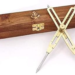 Divider Size 9" inches Full Brass,Solid Brass Point with Wooden Box-52
