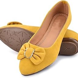 Women's Bow Ballerina Flats, Casual Office Wear, Hook and Loop Closure | Trendy, and Perfect for Any Occasion for Girls & Women (Pack of 1)-image-86