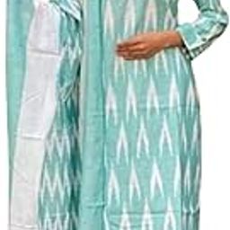 Cotton Unstitched Ikkat Suit Set for Women with Dupatta | Salwar Suit Ikkat Dress Material for Women & Girls | Top - 2.5 M, Bottom - 2.50 M & Dupatta - 2.5 M | MKHA GR IS 98-image-26