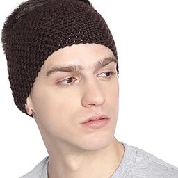 Headband Earwarmers for Winters | Handmade/Crocheted with Good Woolen Unisex Earwarmer Earmuffs Earcap Earcover Soft Headwrap Warm Winter Accessories (Dark Brown)-image-72