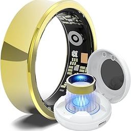 Smart Ring - Health Tracker for Men/Women - Sleep Tracking Wearable - Heart Rate - Fitness Tracker - Blood Oxygen Monitoring - No App Subscription - Up to 5 Days of Battery Life - Gold Size 9-picture-10