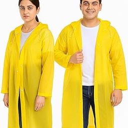 EVA Waterproof Raincoat, Unisex, Full Sleeves with Hood, Regular Fit with Mobile Waterproof Pouch Cover (IN, Alpha, Free Size, Regular, Yellow)-image-78