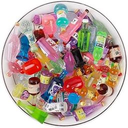 F Falkiya Phone Craft Toys Drink Bottle Set Restaurant Decoration Mini Tool Mixed Miniature Random Imitation Wine Beer for Office (Random Color) (Pack of 30)-image-22