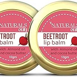 NaturalsOnly Herbal Beetroot Lip Balm, Nourishing, For Dry Damaged Chapped Lips, Cocoa Butter, Shea Butter, Essential Oils, Paraben-free, 15g packof 2-43