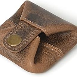 Handcrafted Leather Coin Pouch – Compact Change Holder & Mini Wallet for Men & Women – Hunter Brown-image-18