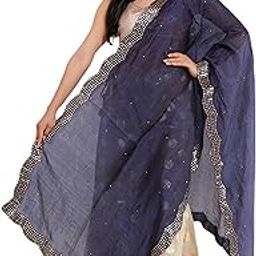 Fashion Women's Semi-Silk Gotta Patti Dupatta | Cut Work Border |-image-40