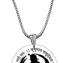 Shri Krishna Maha Mantra Religious Charm Snake Chain Pendent for Men and Women-picture-31