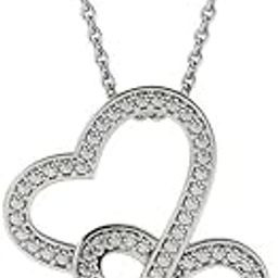 925 Sterling Silver Chain Pendant & Double Heart Necklace Gift For Wife, Necklace Gift for Women With Message Card-image-58