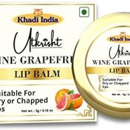 Utkristh Khadi Natural Lip Balm 5 gm | Infused with Wine Grapefruit | For Dark, Pigmented, Dry & Chapped Lips | Long Lasting Moisturization for Soft, Smooth & Glossy Lips | Lip Balm For Men & Women-0