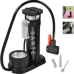 SARTE Foot Pump for Bike Car Tyre Inflator Pump Super Fast Air Pump for Cycle with Tyre Pressure Gauge Portable High Pressure Foot Air Pump Multipurpose Use As Balloon Air Pump Cycle, Football Pump-30