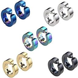 Mens Jewellery Valentine Silver Dumbells Stud Bali Hoop earrings for men/Ear rings Combo For Men/Gents/Boys/unisex Non-Piercing Ear mens jewellery Copper Hoop Earring-image-49