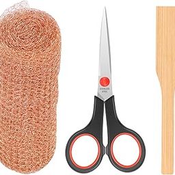 Copper Mesh Rodent Control, 5in x 10ft Rustproof Copper Mesh Roll, Gap Hole Filler, DIY Blocker Weep Hole Filler & Wool Mouse Trap with Precision Scissors and Packing Tool for Mice & Rodent Defense-image-70