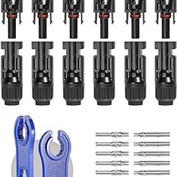 BougeRV 12 PCS Solar Connectors with Spanners Solar Panel Cable Connectors 6 Pairs Male/Female(10AWG)-image-80