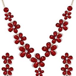 Jewellery Sets for Women Crystal Choker Necklace Jewellery set with Earrings For Girls/Women-18