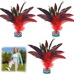 3 PCS Chicken Feather Shuttlecocks, Jianzi, Traditional Chinese Kick Shuttlecocks Shuttle Cocks Chinese shuttlecocks Big Shuttlecock for Kids,Kindergarten Team Building-picture-24