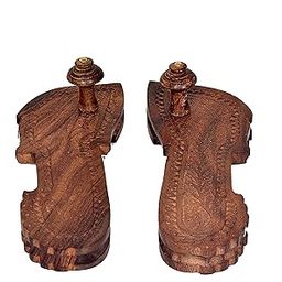 Idol Collections Womens Elegant And Exquisite Brown Wooden Khadau/Chappal Slipper-picture-12