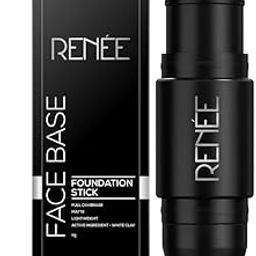 RENEE Face Base Foundation Stick with Applicator - Cappuccino, 8gm | Enriched with White Clay, Weightless, Long-lasting, Velvet Matte Finish formula Provides Full Coverage-image-59