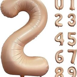 Atpata Funky #2 Elegant Caramel Colour JUMBO 40 INCH Number Balloons Set | 0 to 9 Digit Shapes | Decorative Balloons for Milestones & Celebrations-16