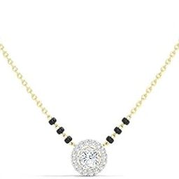 american diamond traditional short Gold mangalsutra for women-image-25