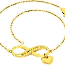 Dainty 14Kt(585) Yellow Gold Infinity Loop Bracelet For Women-28