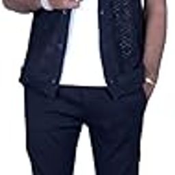Mens Black+White Colour Stylish Co-Order Set-image-93