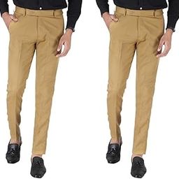 Men's Regular Fit Polycotton Trouser Pant's Formal Trouser Casual Trouser Pant (Pack of 2)-image-79