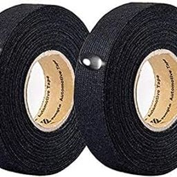 2 Rolls Automotive Wiring Harness Cloth Tape， High Temp Wire Harness Wrapping Tape, Black Adhesive Fabric Tape,Noise Damping Heat Proof (19MM × 25M)-image-29
