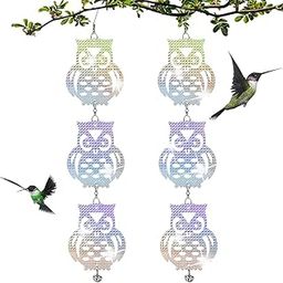 ORTIZA® 2Pcs Reflective Anti-bird Hangings for Garden Cutout 24 inch Reflective Owl String Hanging with Bell, Bird Repellent Ornaments Bird Deterrence for Porch, Balcony, Tree, Orchard-picture-31
