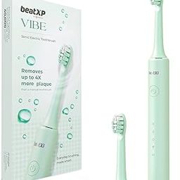 beatXP Vibe Electric Toothbrush for Adults with 4X Plaque Removal|Rechargeable Electric Toothbrush with 2 Brush Heads & 5 Cleaning Modes|40000 strokes/min with Long Battery Life Green-image-10