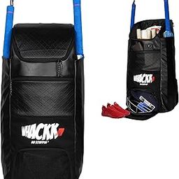 Whackk Lara Blk 72L | Premium Artificial Vegan Faux Leather Cricket Backpack|KitBag|Adult Size|2 Bat Pocket|Shoe/Helmet Pocket|Fit 18" Leg Pad 2 Bottle Holder|Easy Access|Player Senior-image-43