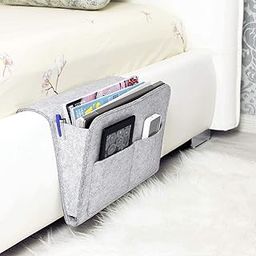 ADAKASI Bedside Caddy Pockets Bed Hospital Bed Kids Baby Bed Holder Dorm College Room Bunk bed Hanging Storage felt Organizer Remote Holder Hanging Organizer-picture-18