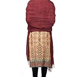 Women's Cotton Self Design Maroon Regular Dupatta-image-99