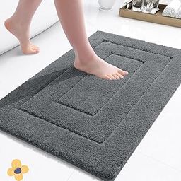 HOWNICE Doormat for Bedroom,Bathroom,Kitchen,Living Room,Room Mats,Home Entrance Foot Mats,Floor mat,Main Door,Non Slip,Door Mate,Soft,Fur,Door Matt,Rugs,Bathmat (Designer Mat Grey, Medium)-image-13