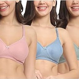 Women Cotton Non Padded Non-Wired Regular Bra (Pack of 3)-picture-13