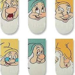 socksxpress Disney Snow-White Women’s Ankle Socks | Mismatched Dwarfs Faces | Soft, Breathable Comfort for All-Day Wear | Snug Fit | Cute Everyday Essentials for Casual & Cozy Style | Pack of 3-picture-9
