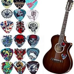 20 Pieces Guitar Pick, Bass Rock Aesthetic Guitar, Acoustic Guitar, Ideal for Practice, Performance, and Gifting, 1mm（Multiple styles）-image-12