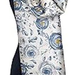 Tasar Munga Dupatta with Blue Rose Print and Ombre Navy Border-31