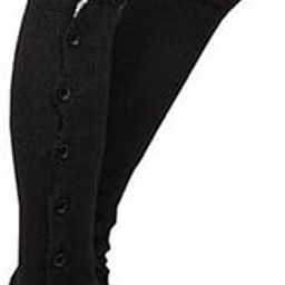 Long Lace Woollen Thermal Warm Comfortable Leg Warmers Side Button Knee Length Boot Cuffs Socks for Women-image-56