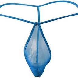 Men's G-String Thong in Net Fabric - Low Rise, Conical Pouch, Solid Colors-image-5